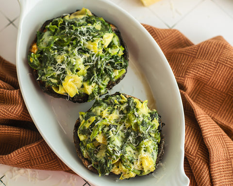 Portabella Mushroom with Spinach Artichoke