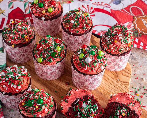 Stuffed Cupcakes with Sprinkles & Candies