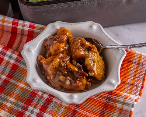 Pumpkin Praline Stuffed Bread Pudding